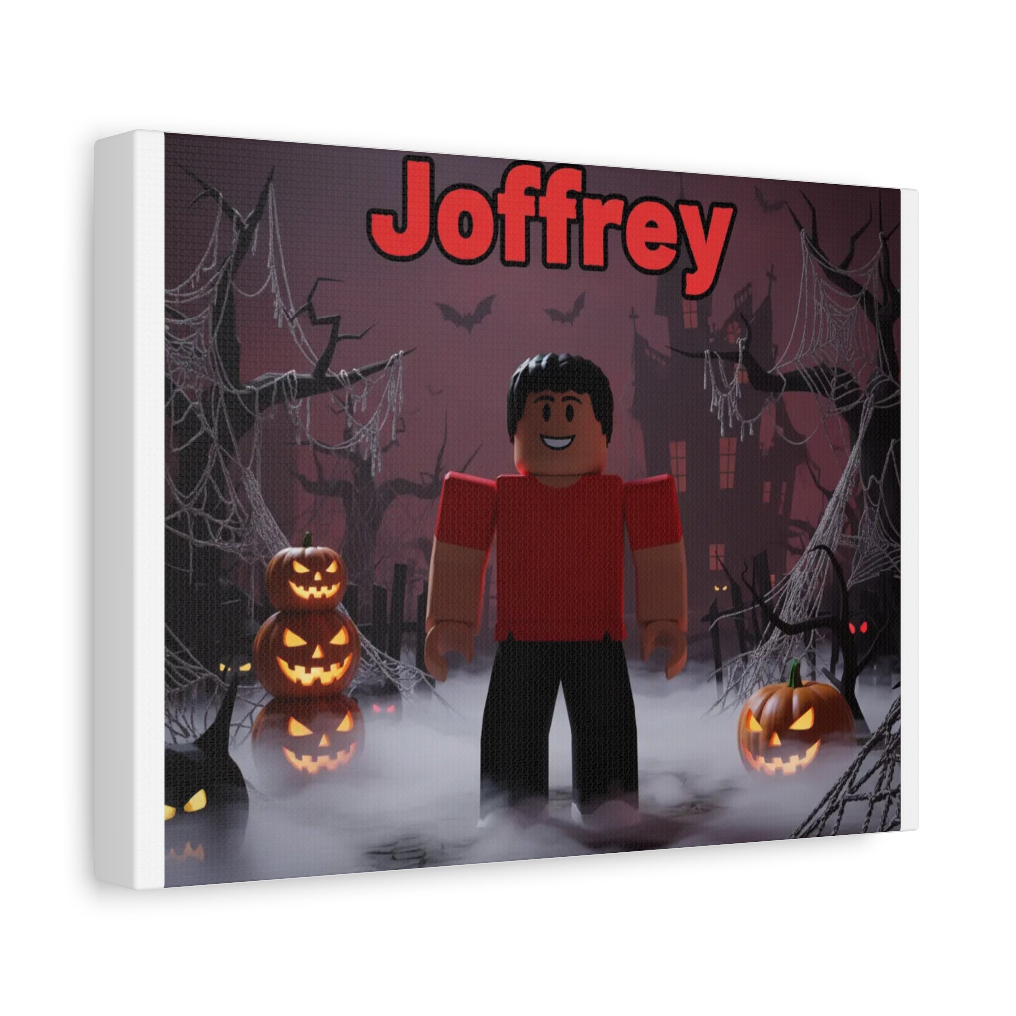 Joffrey Halloween Themed Canvas Wall Art, Personalized Home Decor for Kids, Spooky Decor, Joffrey Art, Unique Gift