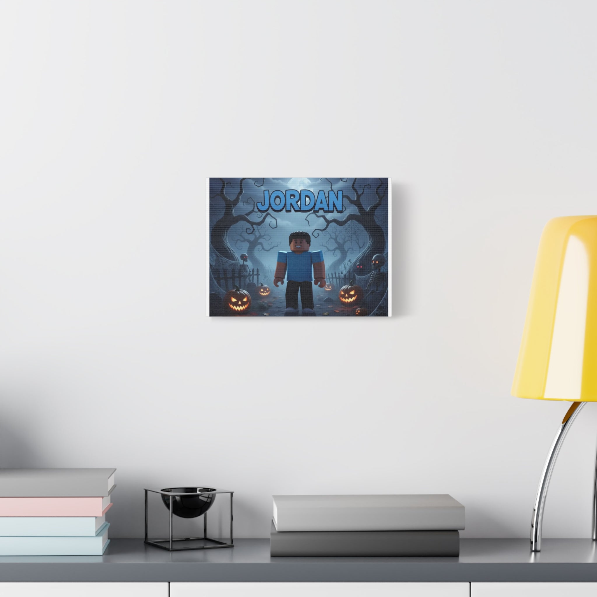 Jordan Halloween Canvas Print, Custom Wall Art, Spooky Decor, Unique Gift for Kids, Birthday, Home Decoration