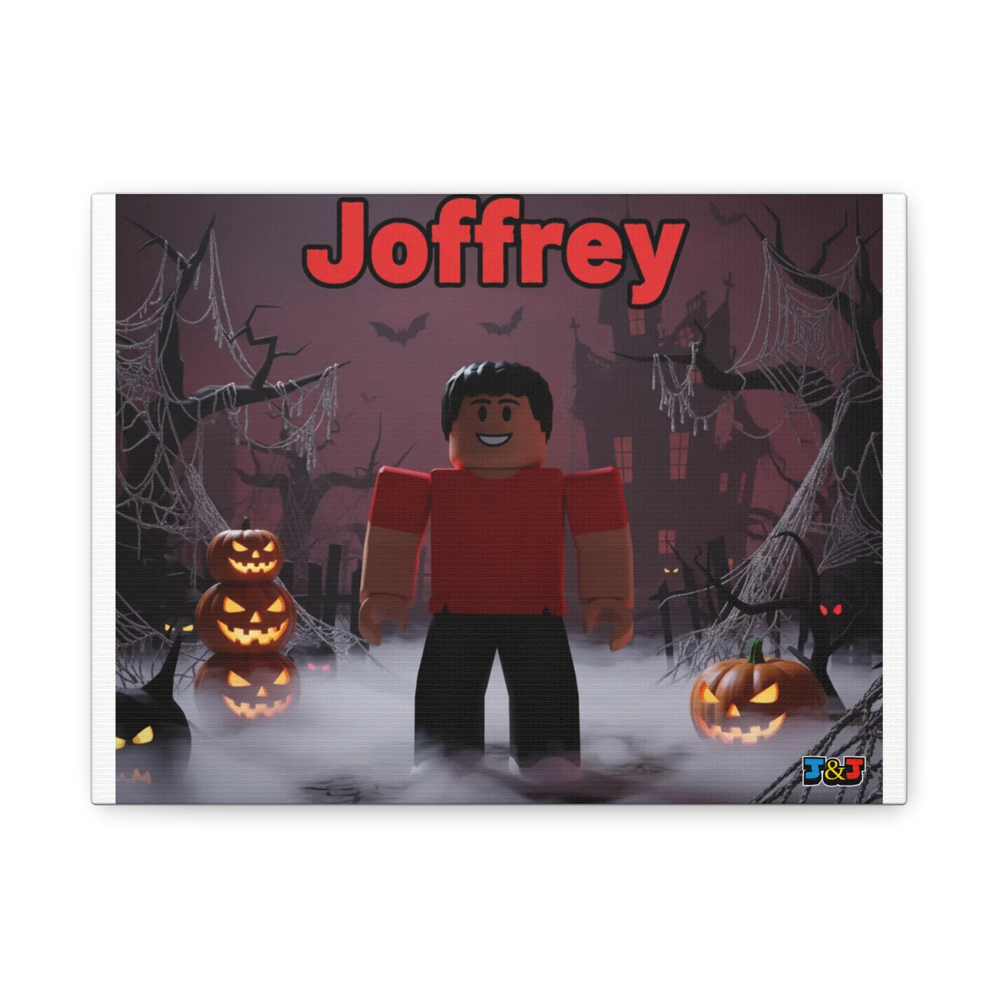Joffrey Halloween Themed Canvas Wall Art, Personalized Home Decor for Kids, Spooky Decor, Joffrey Art, Unique Gift