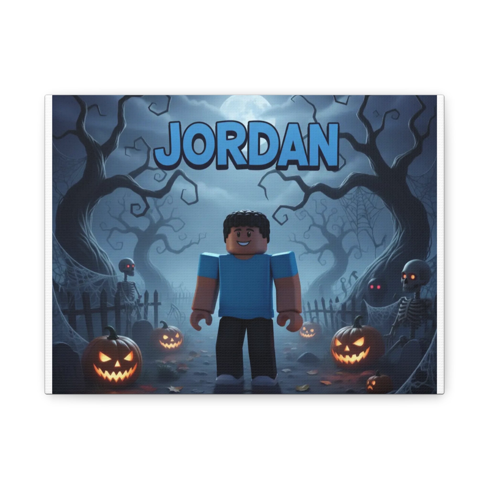 Jordan Halloween Canvas Print, Custom Wall Art, Spooky Decor, Unique Gift for Kids, Birthday, Home Decoration