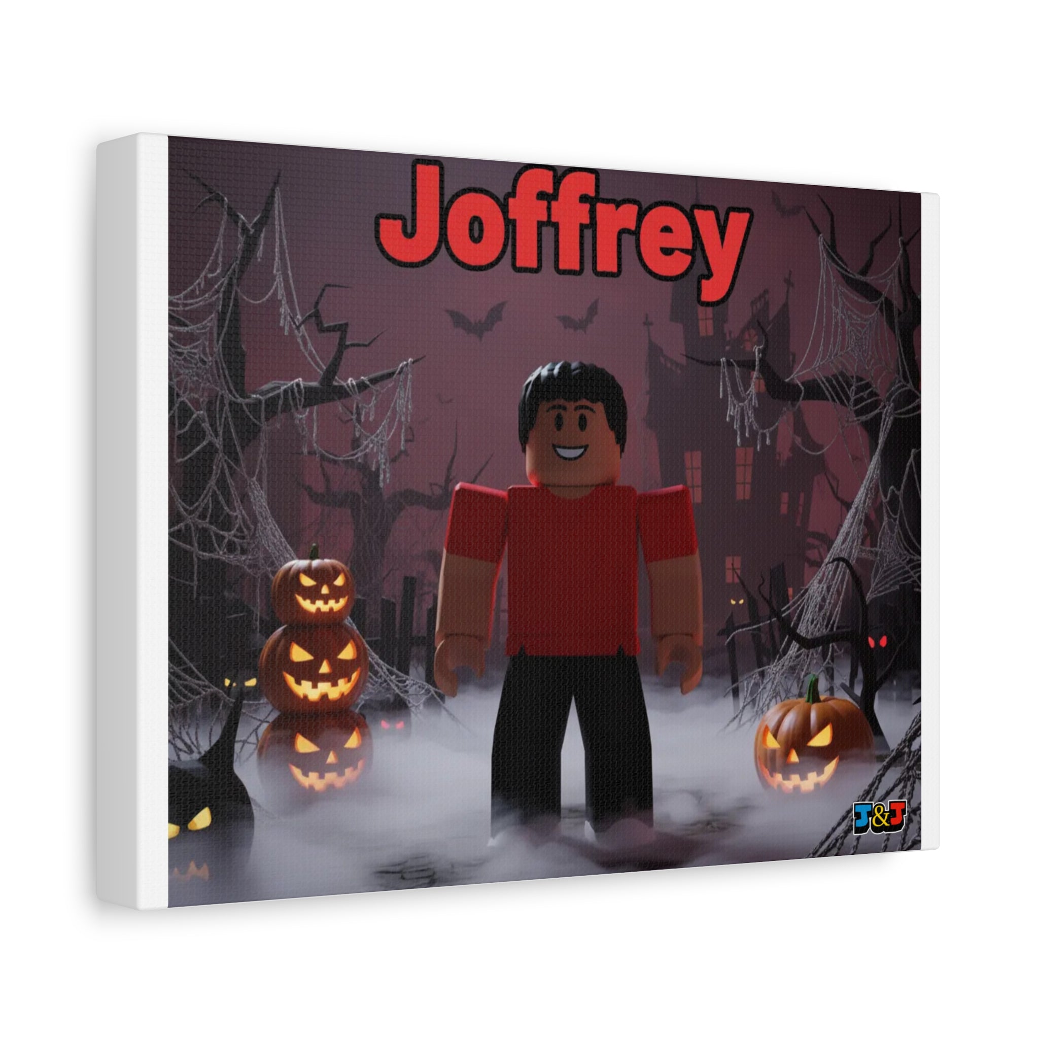 Joffrey Halloween Themed Canvas Wall Art, Personalized Home Decor for Kids, Spooky Decor, Joffrey Art, Unique Gift