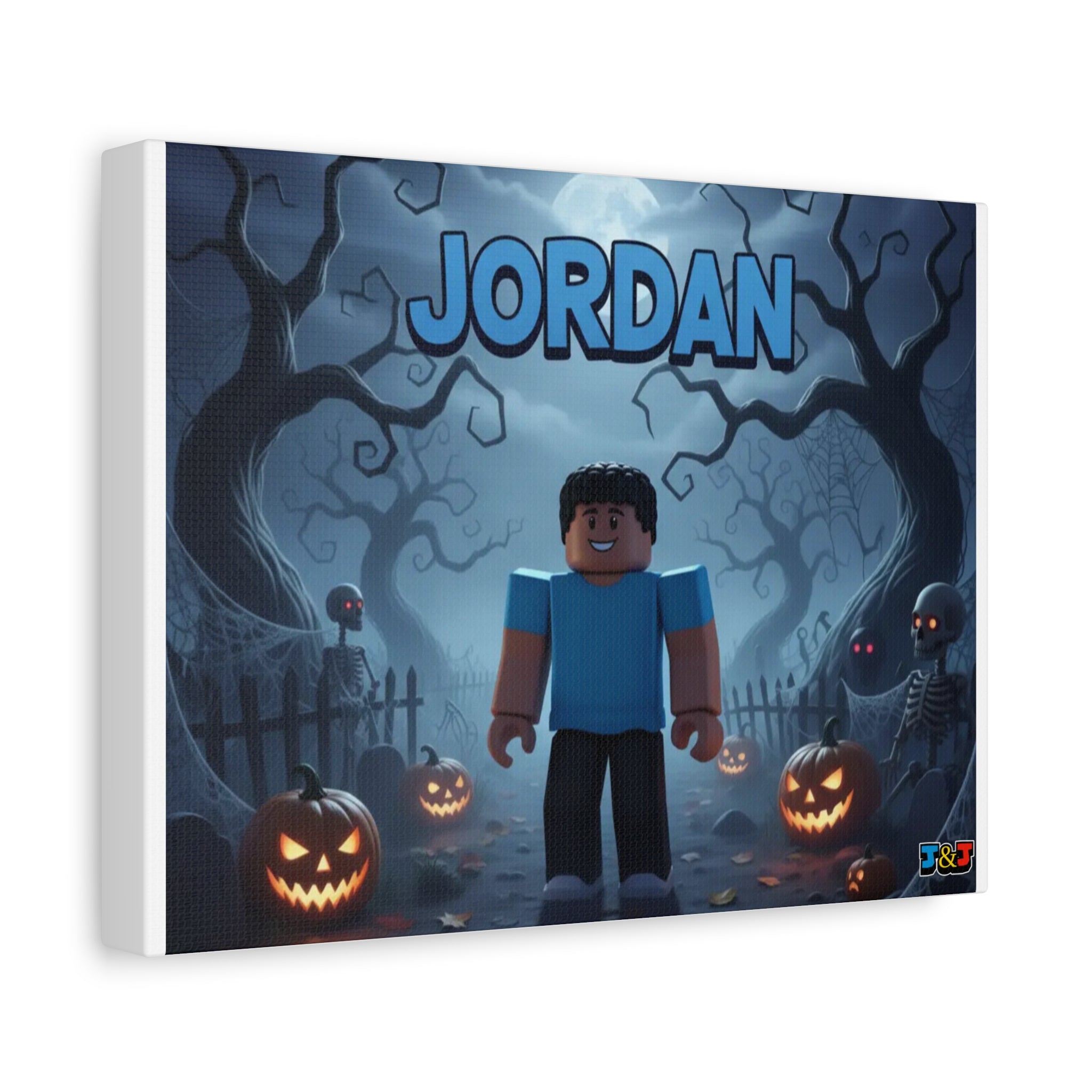 Jordan Halloween Canvas Print, Custom Wall Art, Spooky Decor, Unique Gift for Kids, Birthday, Home Decoration